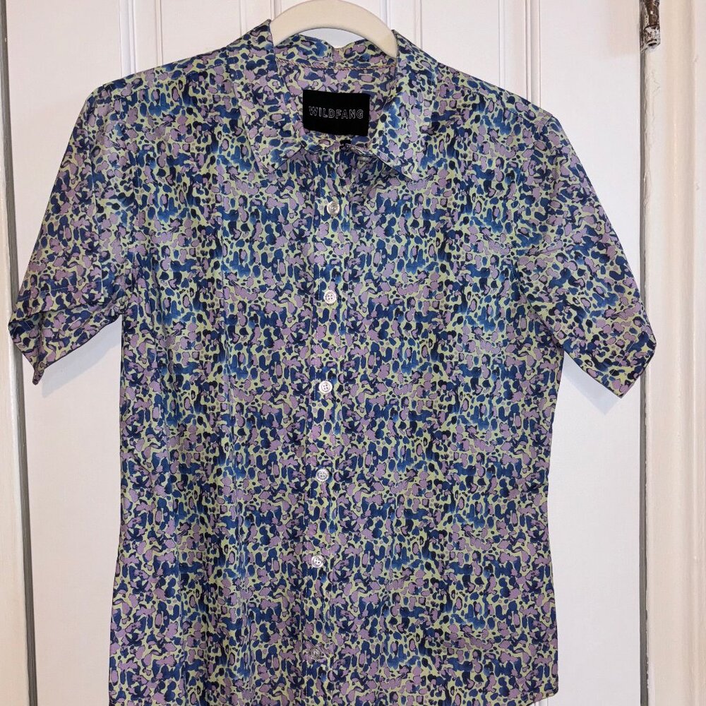 Wildfang The Essential Marbled Short Sleeve Button Up Shirt